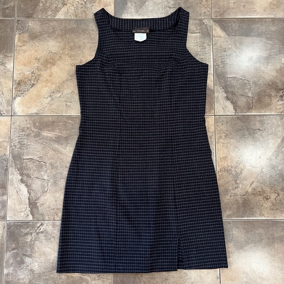 90’s Grunge Gingham Dress Black & Maroon 10